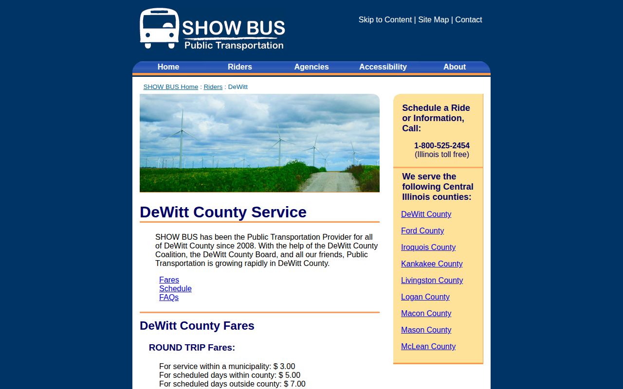 SHOW BUS transportation planning after a DeWitt County release